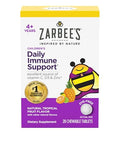 Zarbee's Kids Immune Support Vitamin C D and Zinc Daily Immunity Vitamins for Children 4+ Years Natural Tropical Fruit Flavor 28 Chewable Tablets