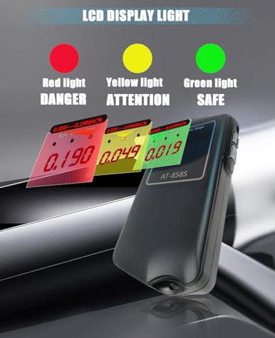 Greenwon 2026 Portable Breathalyzer Easy-To-Use Alcohol Tester With Backlit Display - Ideal For Home Use Parties And Special Events Professional Alcohol Tester With Mouthpieces 10Pcs