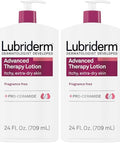 Lubriderm Advanced Therapy Moisturizing Lotion With Vitamins E And B5, Deep Hydration For Extra Dry Skin, Non-Greasy Formula, 24 Fl. Oz (Pack Of 2)