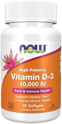 Now Foods Supplements Vitamin D3 10000 Iu Highest Potency Structural Support 30 Softgels