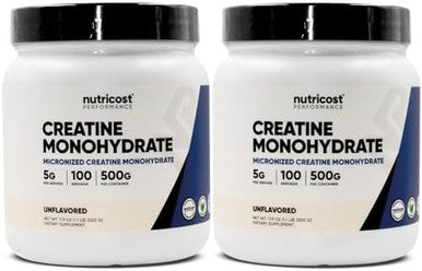 Nutricost Creatine Monohydrate Powder (2 Pack) 5G Per Serving 100 Servings 500G (17.9 Oz) Scoop Included