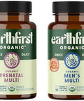 Earthfirst Organic Prenatal Womenâ€™S Multivitamin And Menâ€™S Daily Multivitamin His And Hers Family Bundle Complete Daily Organic Support 30 Count