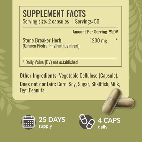 Herbamama Stone Breaker And Iodine Kit - Bundle Of 1200 Mg Stone Breaker Capsules & Potassium Iodine Gummies - Vegan Non-Gmo Gelatin- - 2 Pack