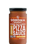 Heirloom Tomato Pizza Sauce Sauce by Sonoma Gourmet | Made With Fresh Organic Tomatoes & Sweet Basil | Vegan & Gluten Free | No Sugar Added | 12 oz Jars (6 Pack)