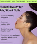 Lemme Glow Collagen Gummies For Thick Hair Strong Nails & Healthy Skin With Multi-Collagen Peptides Biotin Trace Minerals Zinc Vitamins A C & E Dairy & Gluten Free Peach Flavor 60 Ct