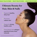 Lemme Glow Collagen Gummies For Thick Hair Strong Nails & Healthy Skin With Multi-Collagen Peptides Biotin Trace Minerals Zinc Vitamins A C & E Dairy & Gluten Free Peach Flavor 60 Ct