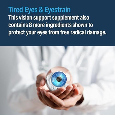 Advanced Vision Formula Supplement Healthy Vision Eye Function Support Eye Vitamins Lutein Zeaxanthin Vitamin A C Zinc Gluten Dairy Vegan (60 Tablets)
