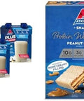 Atkins Creamy Vanilla Protein Shake 30G Protein 12 Count + Peanut Butter Protein Wafer Crisps 10G Protein 5 Count