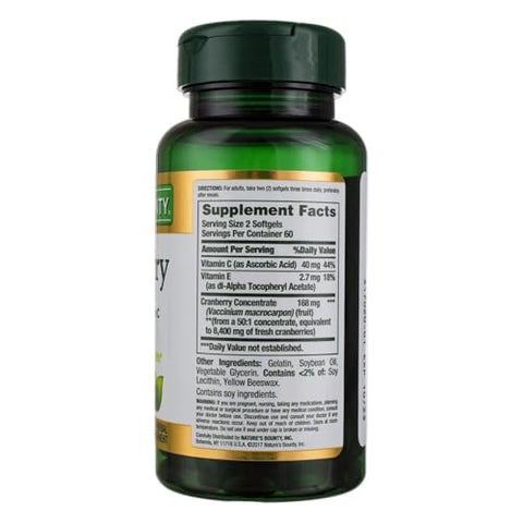 Nature'S Bounty Cranberry Fruit Softgels 4200Mg Plus Vitamin C 100 Count