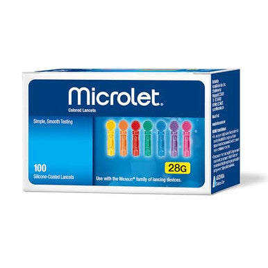 Ascensia Microlet Lancets For Glucose Blood Testing Multicolored 100 Count