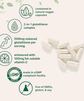 Micro Ingredients Glutathione 500Mg With 100Mg Vitamin C Supplement 240 Veggie Capsules Reduced Glutathione Fat Soluble Ascorbyl Palmitate Complex Non-Gmo Filler Free
