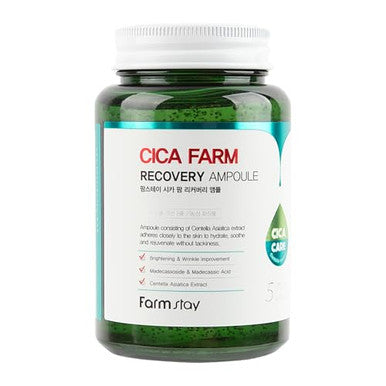 Farmstay Cica Farm Recovery Ampoule 8.45 Fl Oz/ 250Ml Hydrating Calming Gel Ampoule With Vitamin Capsules