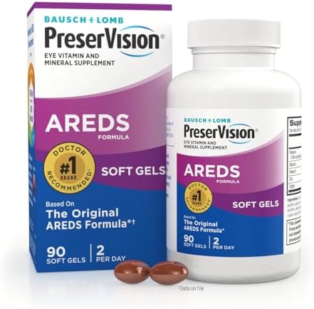 Preservision Areds Eye Vitamins #1 Eye Doctor Recommended Brand Multivitamin With Copper Vitamin A C & E Zinc Supplements 120 Softgels