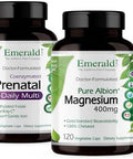 Emerald Labs Bundle With Prenatal 1-Daily Multi (60 Veg Caps) & Magnesium 400Mg (120 Veg Caps) - Prenatal Multivitamin With Methylated Folate, Iron & More - Bone & Sleep Support With Albion Magnesium