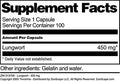 Terravita Lungwort - 450 Mg (100 Capsules, Zin: 513728)