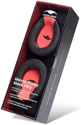 Manta Sleep Manta Pro Sleep Mask - 100% Light Blocking Sleep Mask For Side Sleepers Breathable And Comfortable Spacious & Zero Pressure For Long Lashes Perfect For Sleep/Travel/Nap/Shift Work