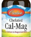 Carlson Chelated CalMag 2: 1 Calcium to Magnesium Ratio Bone Support Muscle Function and Energy Production 180 Tablets