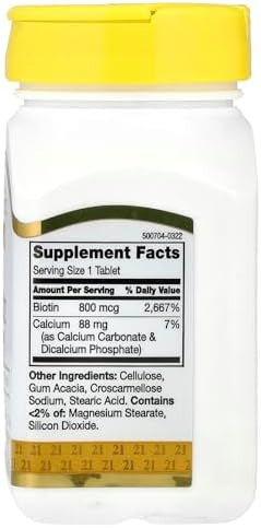 21St Century Biotin 800 Mcg 110 Tablets