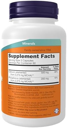 Now Foods Supplements Calcium Hydroxyapatite Caps Supports Bone Health 120 Capsules