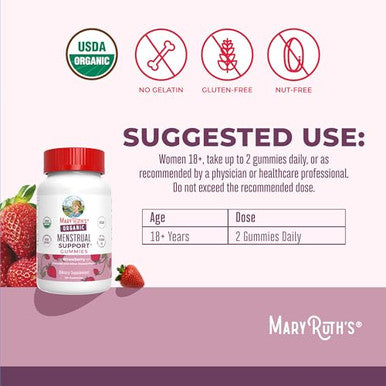 Maryruth's Organic Menstrual Support Gummies For The Relief Of Common Symptoms 30 Servings