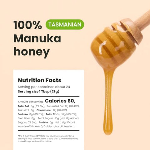 Liberty Orchards Premium Manuka Honey Product of Australia Tasmanian, Non-GMO, Gluten Free, Daily Wellness Support, Natural Sweetness HONEY, 500g(17.6 oz)