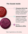 Olly Men'S Multivitamin Gummy Vitamins A C D E B Zinc Blackberry Flavor 45 Day Supply 90 Count