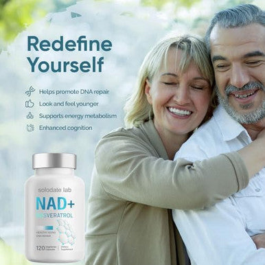 Nad Supplement 1000Mg, True Nad+ & Resveratrol, Nmn Alternative For Cellular Energy & Healthy Aging - 120 Caps