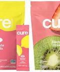 Cure Hydration Family Bundle Plantbased Electrolyte Drink Mix No Added Sugar Coconut Water Fsahsa Nongmo Vegan & Gluten 14Pack Each: Pink Lemonade (Kids) & Strawberry Kiwi
