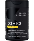 Sports Research Supplements Pack - Omega 3 Salmon Oil Vegan Vitamin D 5000Iu & Mk7 Vitamin K 100Mcg Vitamin B-Complex