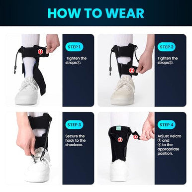 Welnove Afo Foot Drop Brace Adjustable Drop Foot Braces For Men & Women Soft And Comfortable Ankle Support For Walking Fits Left Or Right Foot Improves Gait & Stability
