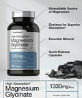 Horbaach Magnesium Glycinate 1330mg 250 Capsules Buffered with Chelated Minerals 240 mg per Serving NonGMO Gluten Free Supplement