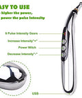 Hkrhsy 5-In-1Electronic Acupuncture Pen Electric Meridians Therapy Heal Massager Meridian Energy Pen Relief Pain Tools