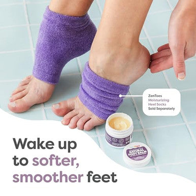 Zentoes Natural Foot Balm Hydrating Cream For Dry Cracked Heels & Feet Enriched With Coconut Tea Tree Jojoba & Vitamin E Oils Soothes & Softens Rough Skin 2Oz