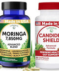 Lunakai Usa Made Moringa & Candidex Shield Capsules Bundle 6-In-1 & 11-In-1 Daily Blend 60 Non-Gmo Capsules Each