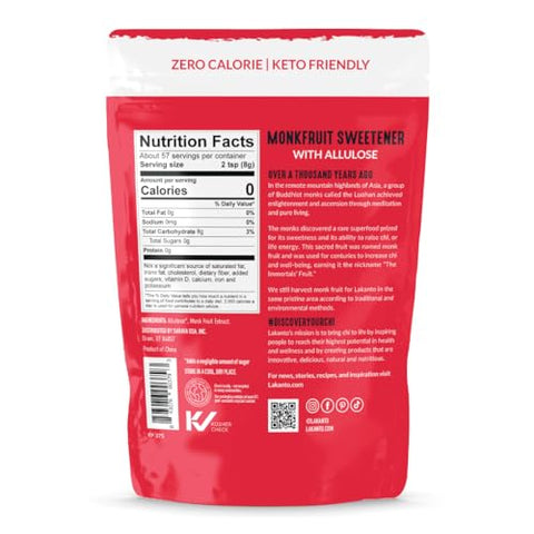 Lakanto Classic Monk Fruit Sweetener with Allulose 1 lb and ChagaRoot MycoProtein Mushroom Protein Powder Chocolate 1.76 lb