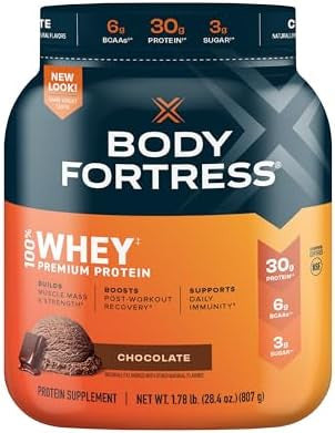 Body Fortress 100% Whey Premium Protein Powder Chocolate 1.78Lbs & Force Factor Creatine Monohydrate For Muscle Gain Strength Faster Recovery 60 Servings