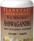 Planetary Herbals Ashwagandha Full Spectrum by Planetary Ayurvedics 570mg, Rejuvenating Tonifier, 120 Tablets