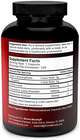 Divine Bounty DMannose Capsules and Mens Multivitamin Bundle