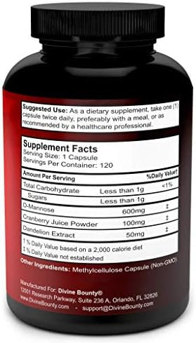 Divine Bounty D-Mannose Capsules & Mens Multivitamin Bundle