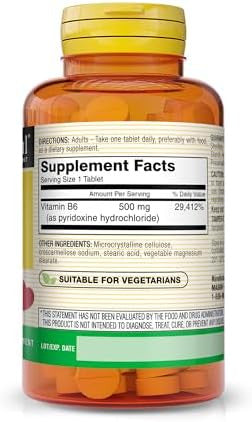 Mason Natural Vitamin B6 500Mg 60 Tabs