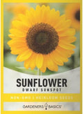 Gardeners Basics, Dwarf Sunflower Seeds for Planting Flowers - (Yellow Sunspot) is an Open-Pollinated, Non-GMO Sun Flower Variety- Dwarf Yellow Sunflower Seeds Great for Outdoor Flower Gardening