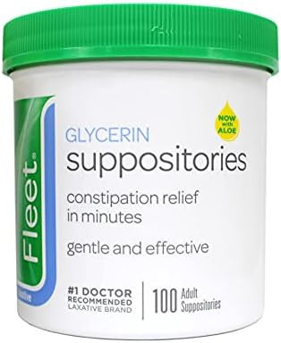 Fleet Glycerin Suppositories Adult Laxative 100 Count (Value Pack Of 3)