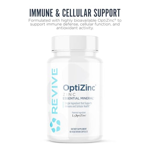 Revive Md Zinc Mineral Supplement For Men & Women - Supports Immunity & Cellular Health With 50Mg Optizinc - Antioxidant & Immune Support (60 Capsules 60 Servings)