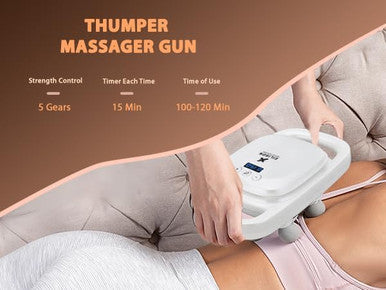 Eilison Massage Gun, Massage Gun Deep Tissue 4 Heads, Muscle Gun For Back, Shoulder, Neck, Body Massage Gifts For Men & Women, Muscle Tissue Therapy For Pain Relief Long Last Battery 5000Rpm (White)