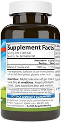 Carlson CGel 1000 mg Vitamin C Immune Support and Tissue Health Antioxidant 60 Soft gels