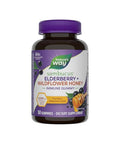 Nature'S Way Sambucus Elderberry Wildflower Honey Immune Gummy Daily Immune Support For Adults And Kids Ages 4 Vitamins C & D3 Zinc Vegetarian 50 Gummies