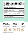 Bulksupplements.Com Marine Collagen Capsules - Fish Collagen Supplement Collagen For Women & Men - Hydrolyzed Collagen Gluten Free 5 Capsules Per Serving 300 Capsules (Pack Of 1)