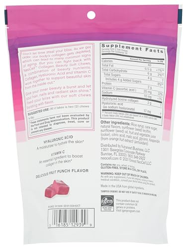 Neocell Fruit Punch Beauty Burst Collagen Chews 2000 Mg 60 Ct