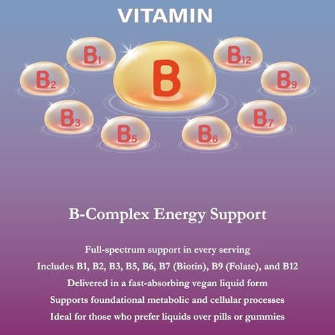 Buried Treasure B Complete 16 Fl oz All 8 B Vitamins with Methylated B12 and Methylfolate Biotin B1 B2 B6 Antioxidant Support Liquid and SugarFree B complex vitamins for Women and Men.