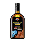 Flax Seed Cooking Oil - Amber Glass Bottle - Extra Virgin, Cold Pressed Flaxseed Oil Unrefined and Non-Deodorized Pure Essential 11.83 OZ